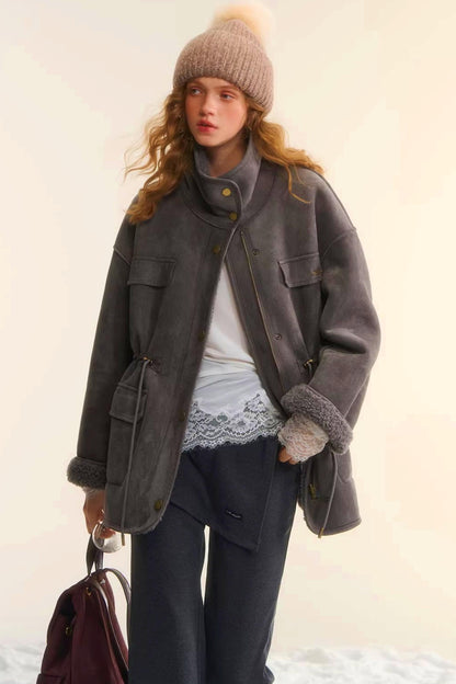 Reversible Lamb Wool Biker Jacket