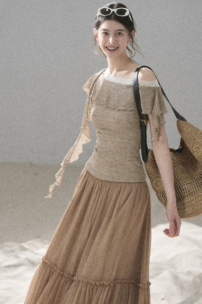 Before the Sunset Lace Off-Shoulder Top