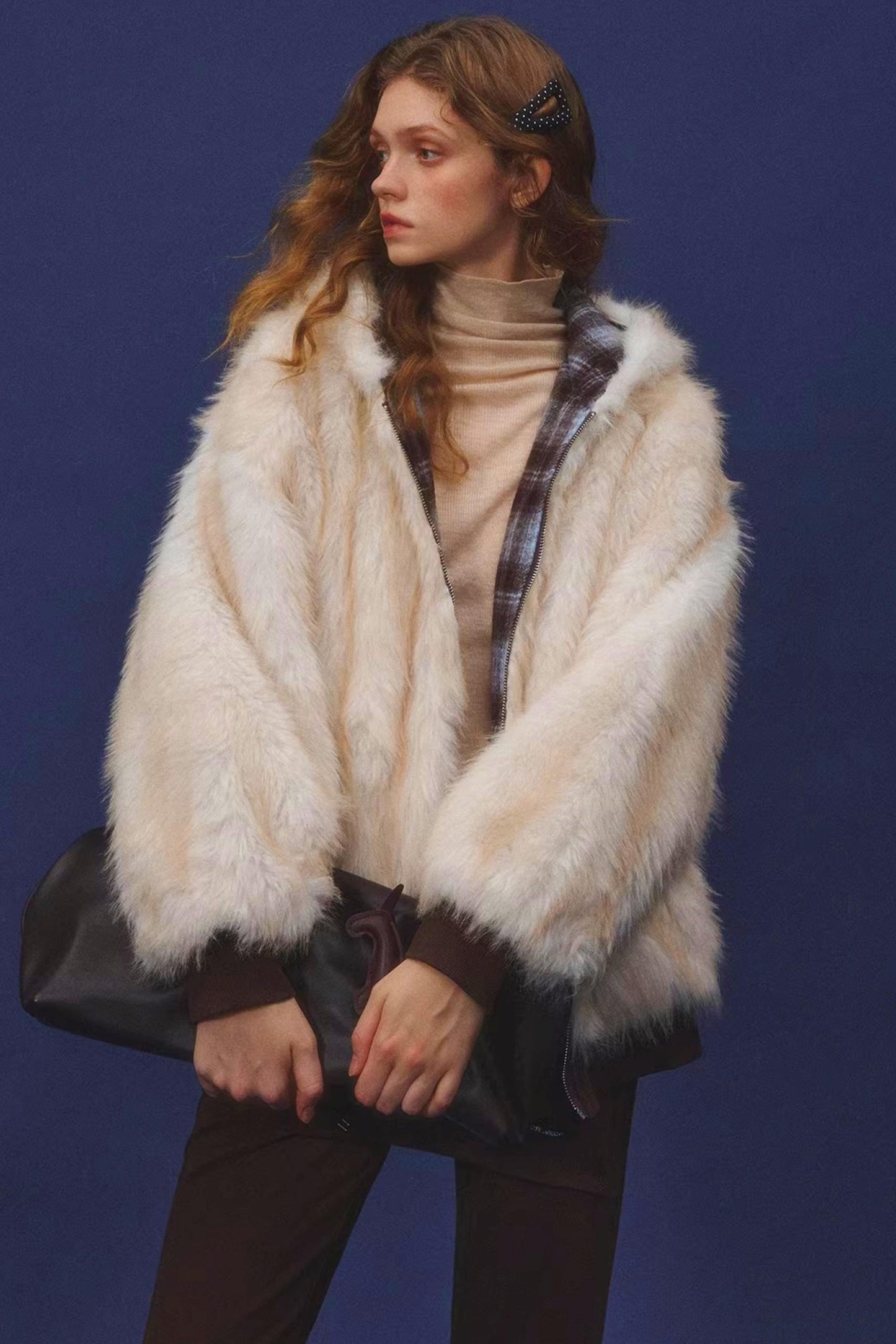 First Snow Plaid Reversible Coat