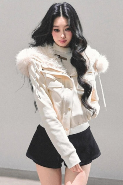 Hooded Faux Fur Winter Coat