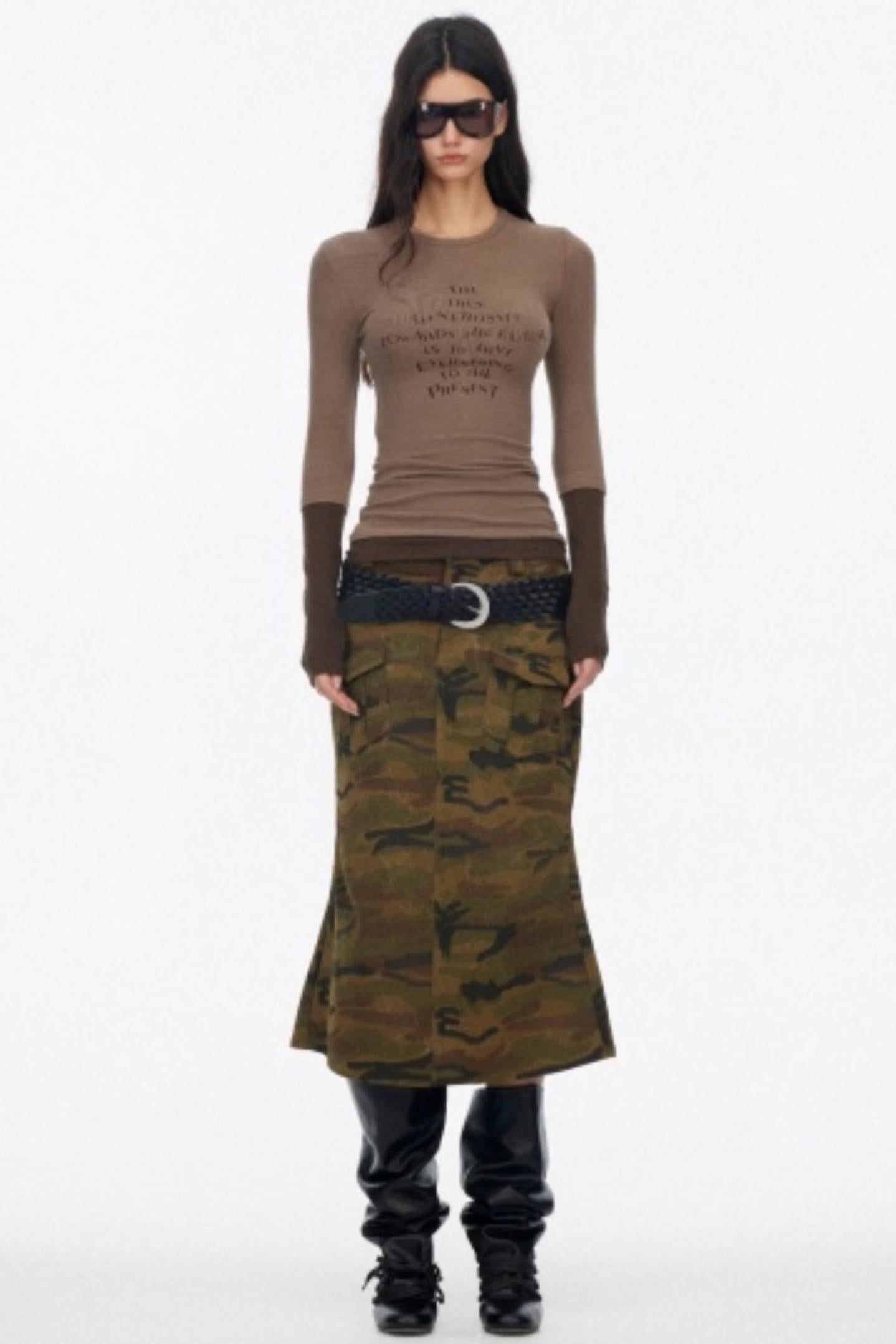 Layered Letter Print Top