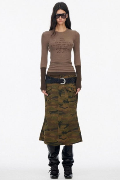 Layered Letter Print Top