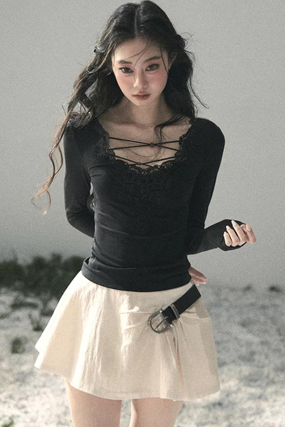 Lace V-Neck Summer Top