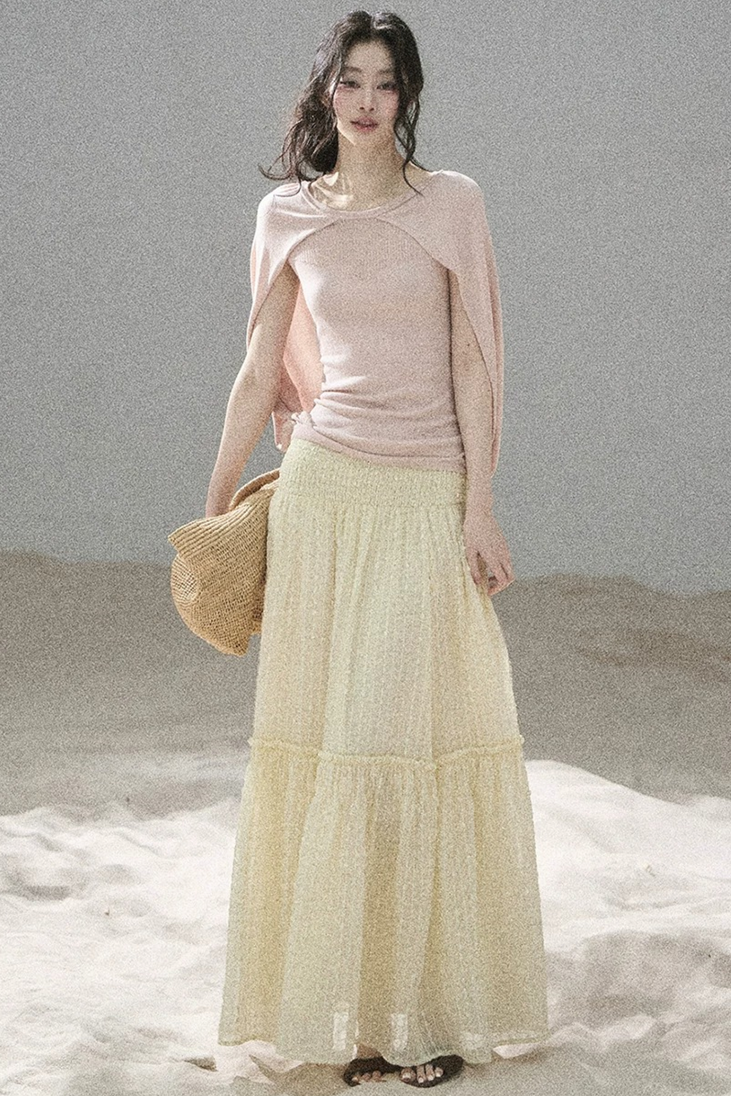 Hollow-Out Shawl Top