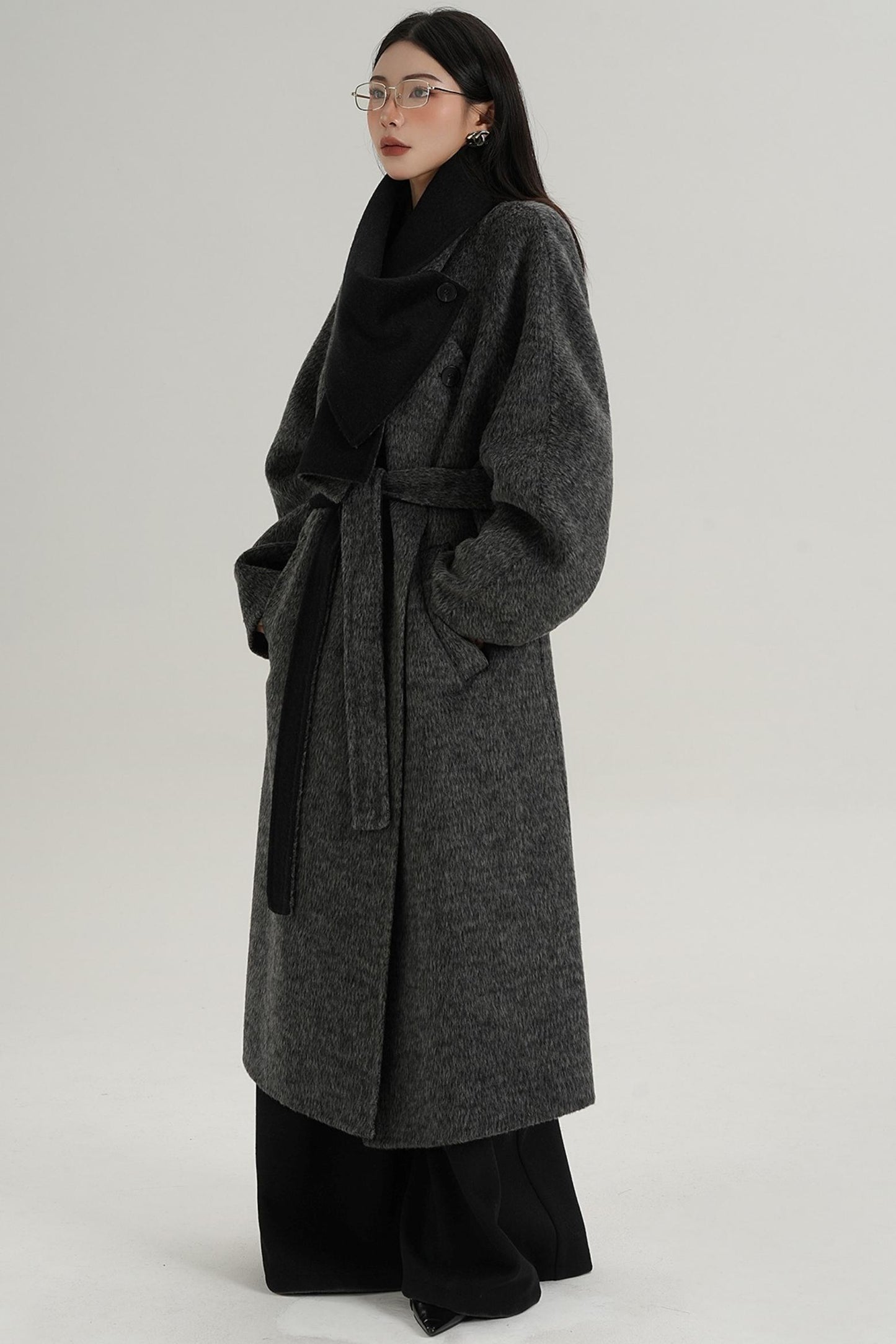 Reversible Long Wool Coat