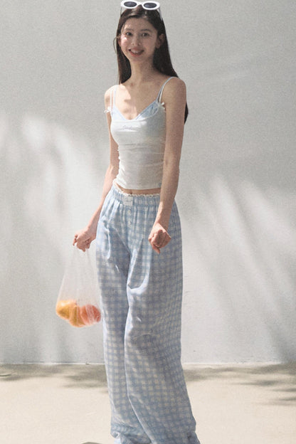 Wide-Leg Tencel Hemp Pants Set-Up