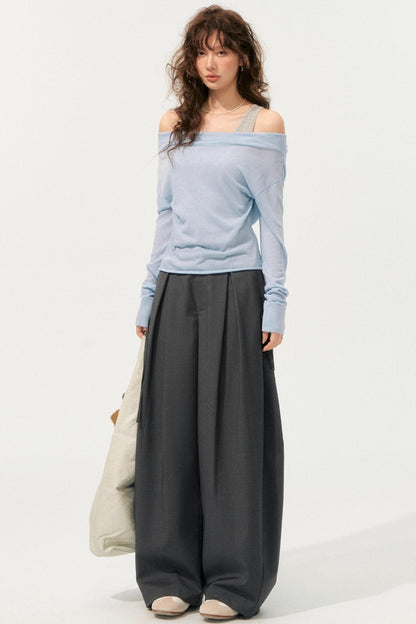 Loose Drape Straight Pants