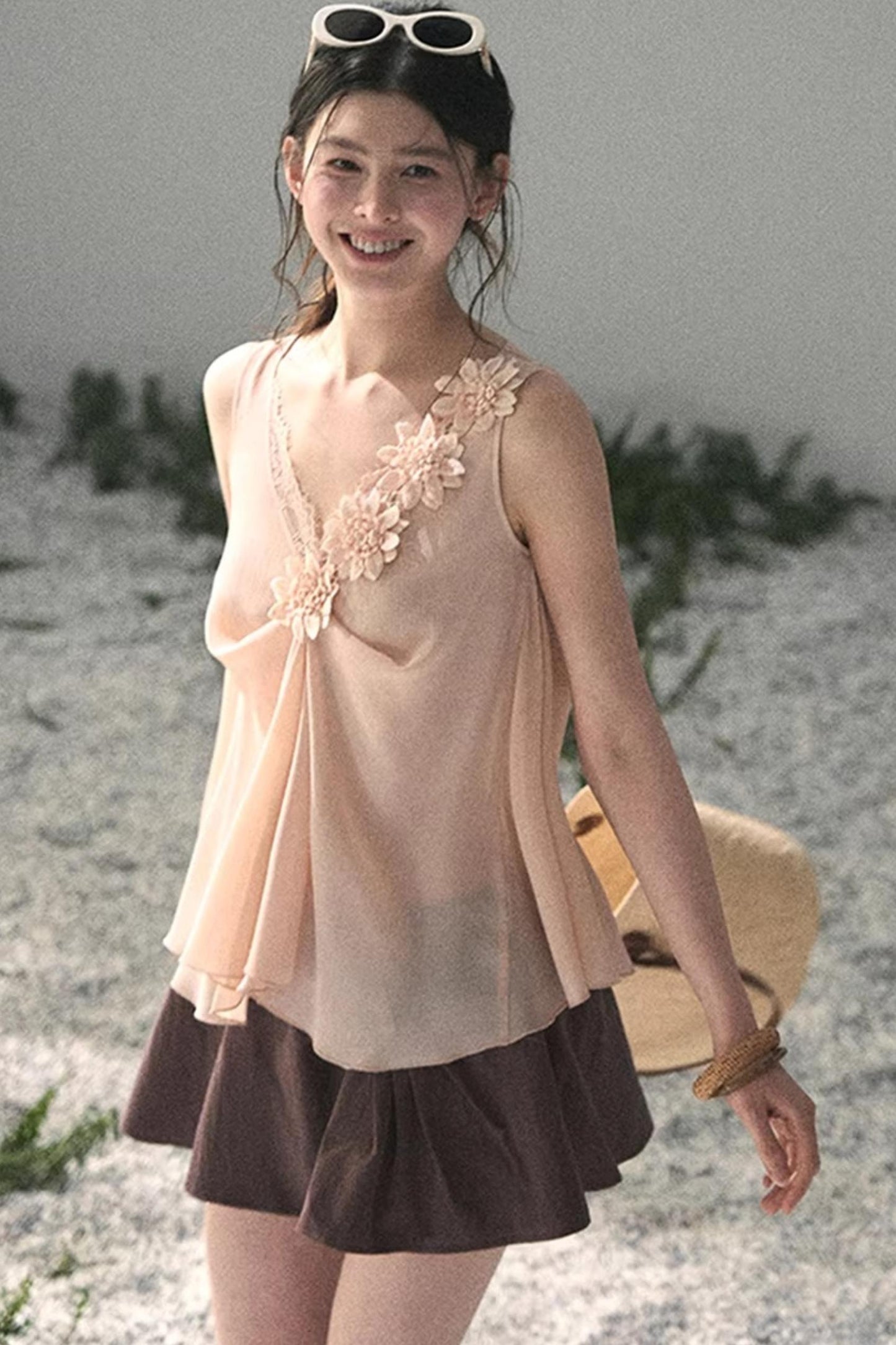 Silent Rose Semi-Sheer Lace T-Shirt