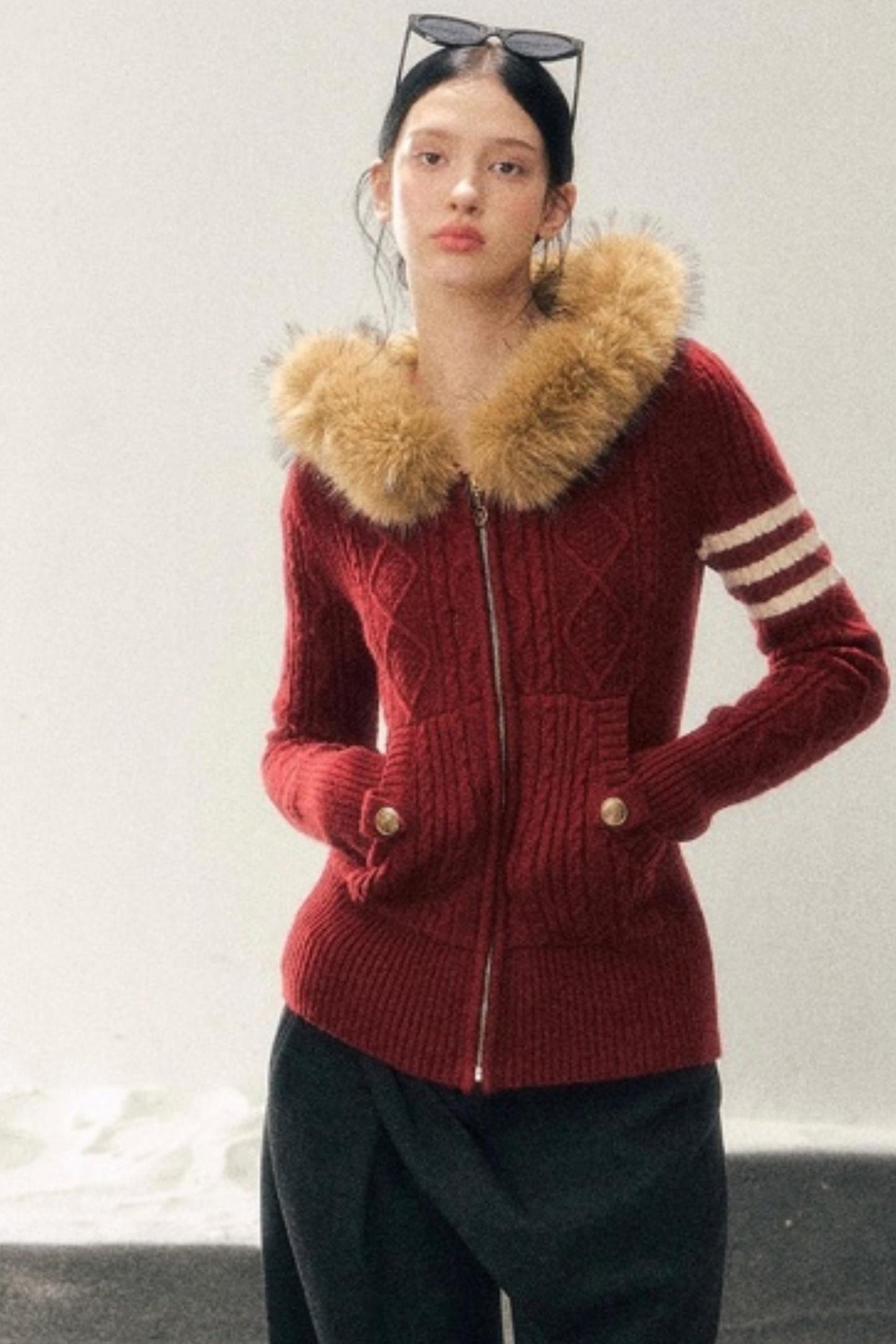 Winter Hooded Knit Sweater