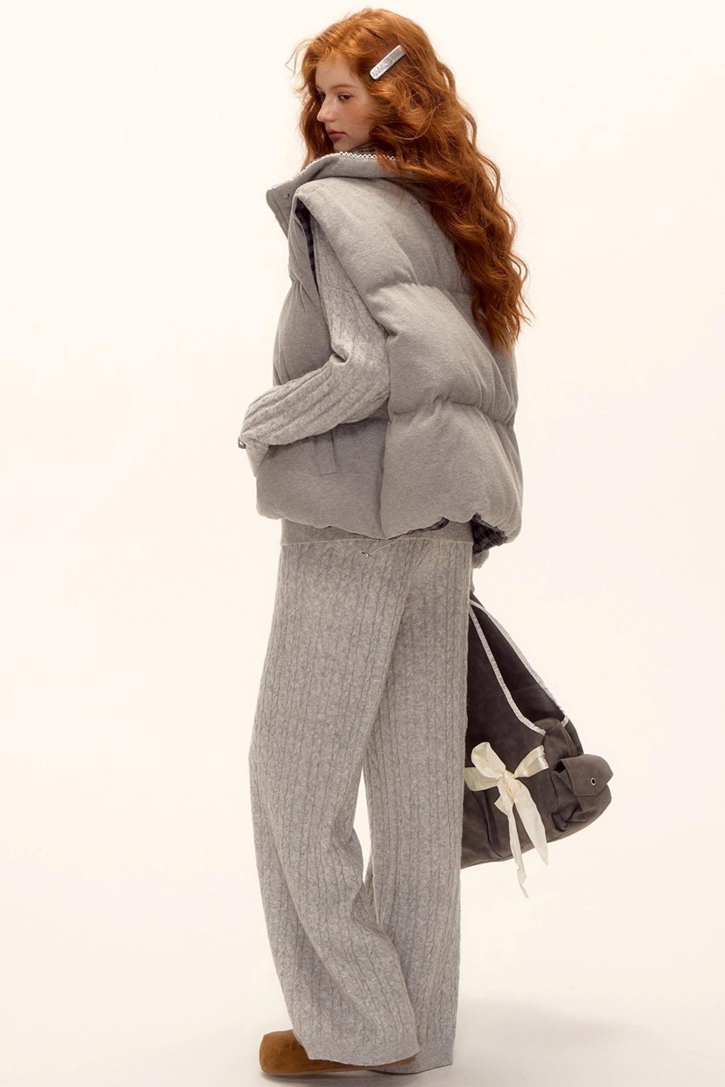 Reversible Plaid Lace Vest Jacket