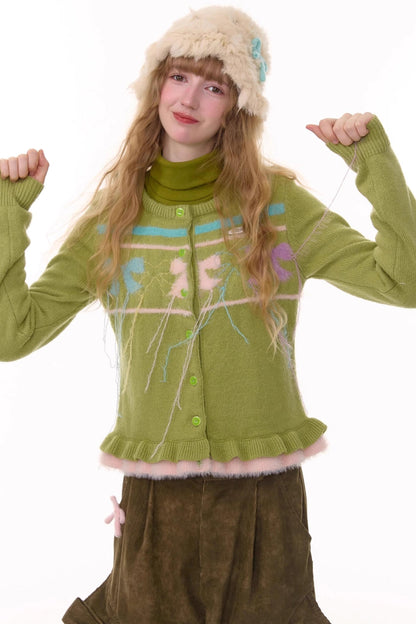 Autumn Silk Bow Cardigan