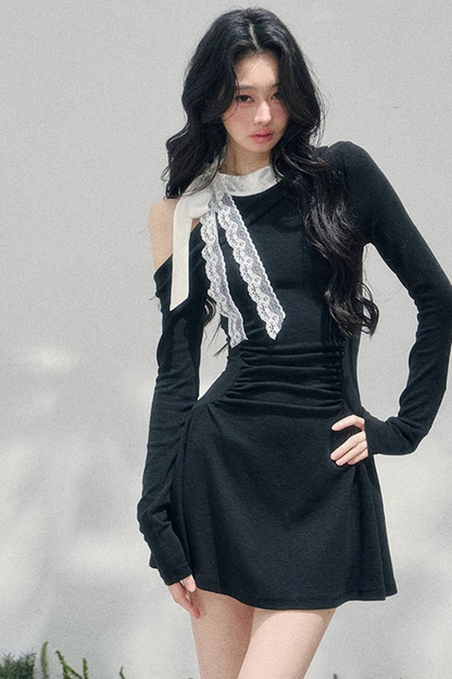 Entwined Warmth Waist-Cinching Dress
