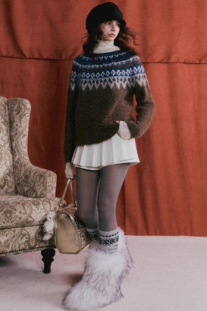 Wool Blend Fair Isle Sweater