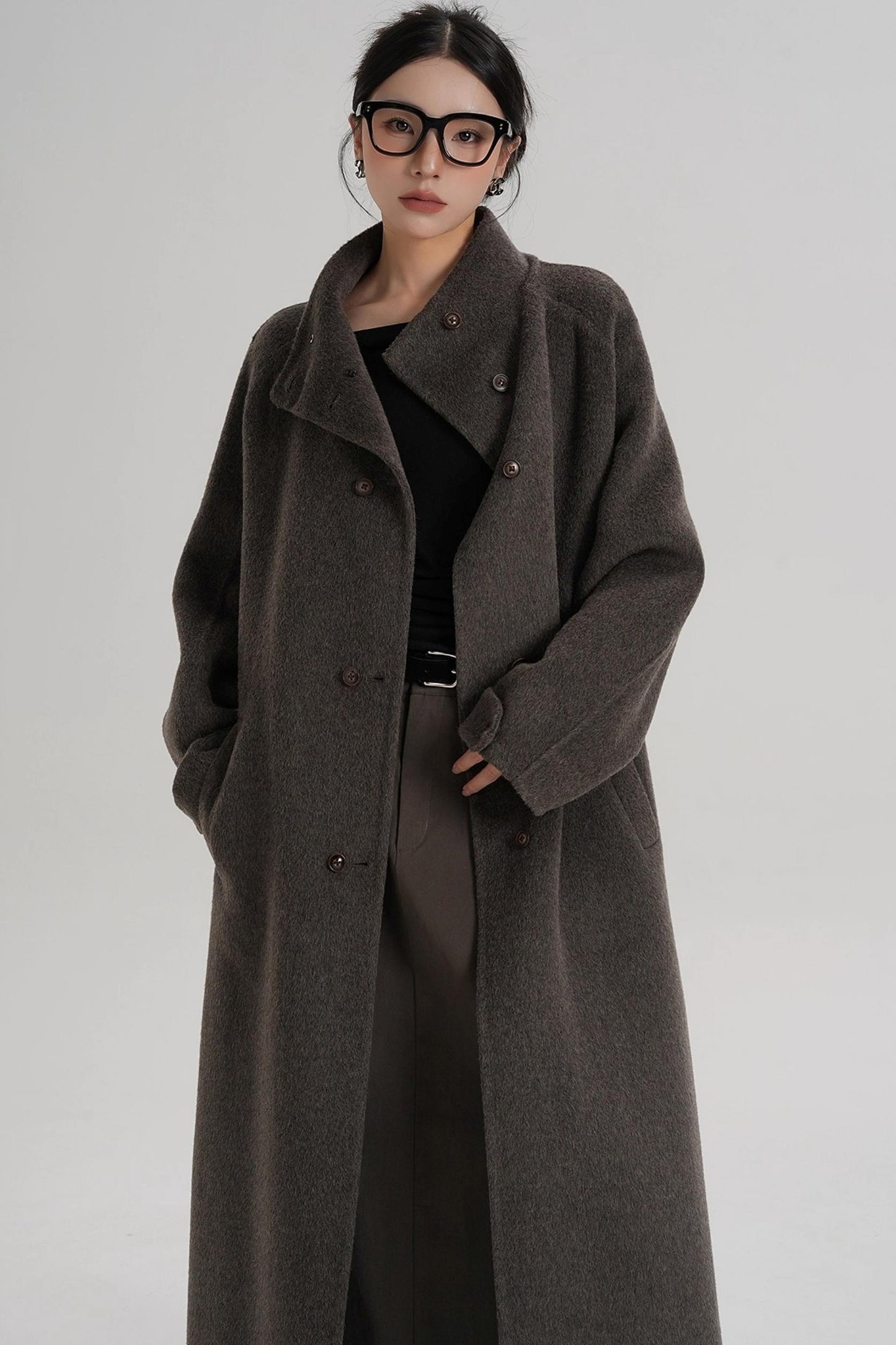 High Neck Wool Coat
