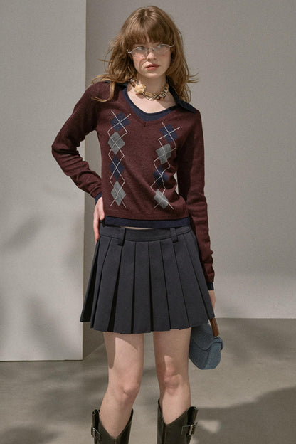 Silk Classic Pleated Puffy Short Skirt