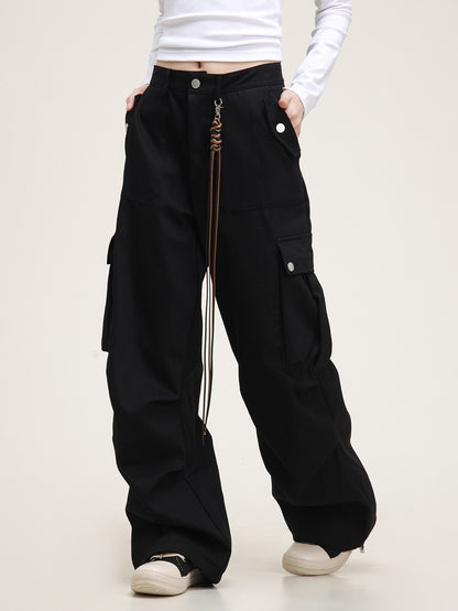 American retro fringe cargo pants