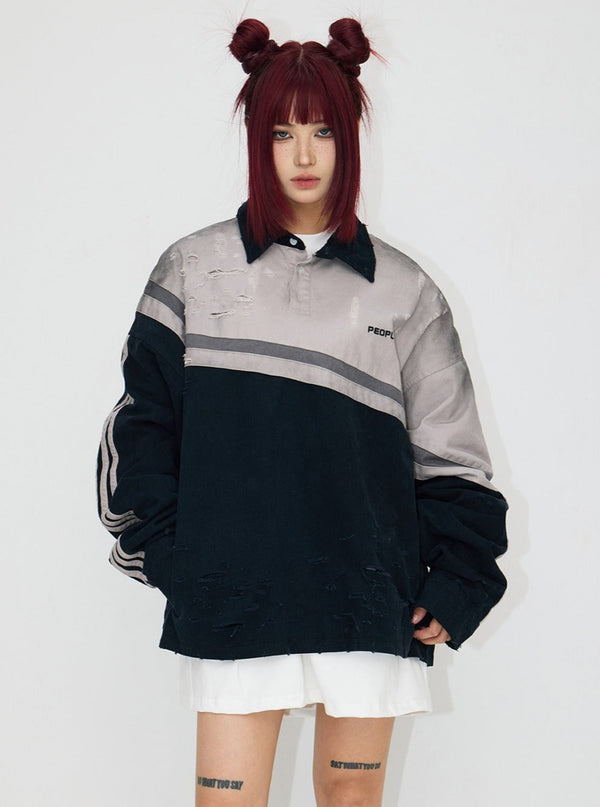 polo lapel pullover jacket