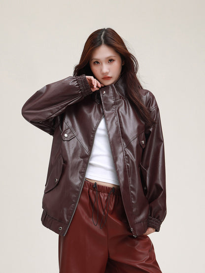 Loose Leather Jacket