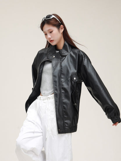 American Retro Loose Biker Leather Jacket