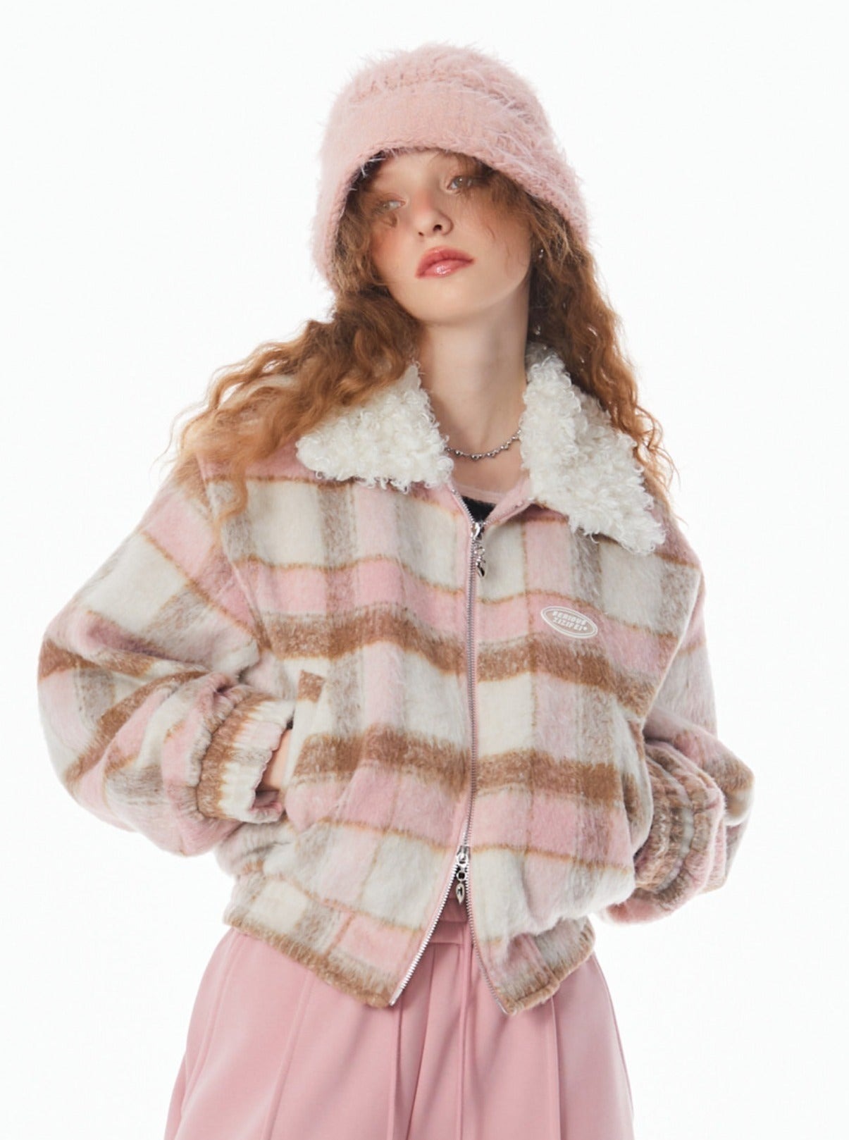 American Vintage Pink Plaidjacke