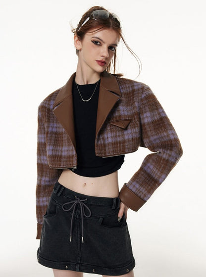 2 Styles - Tweed Plaid Jacket