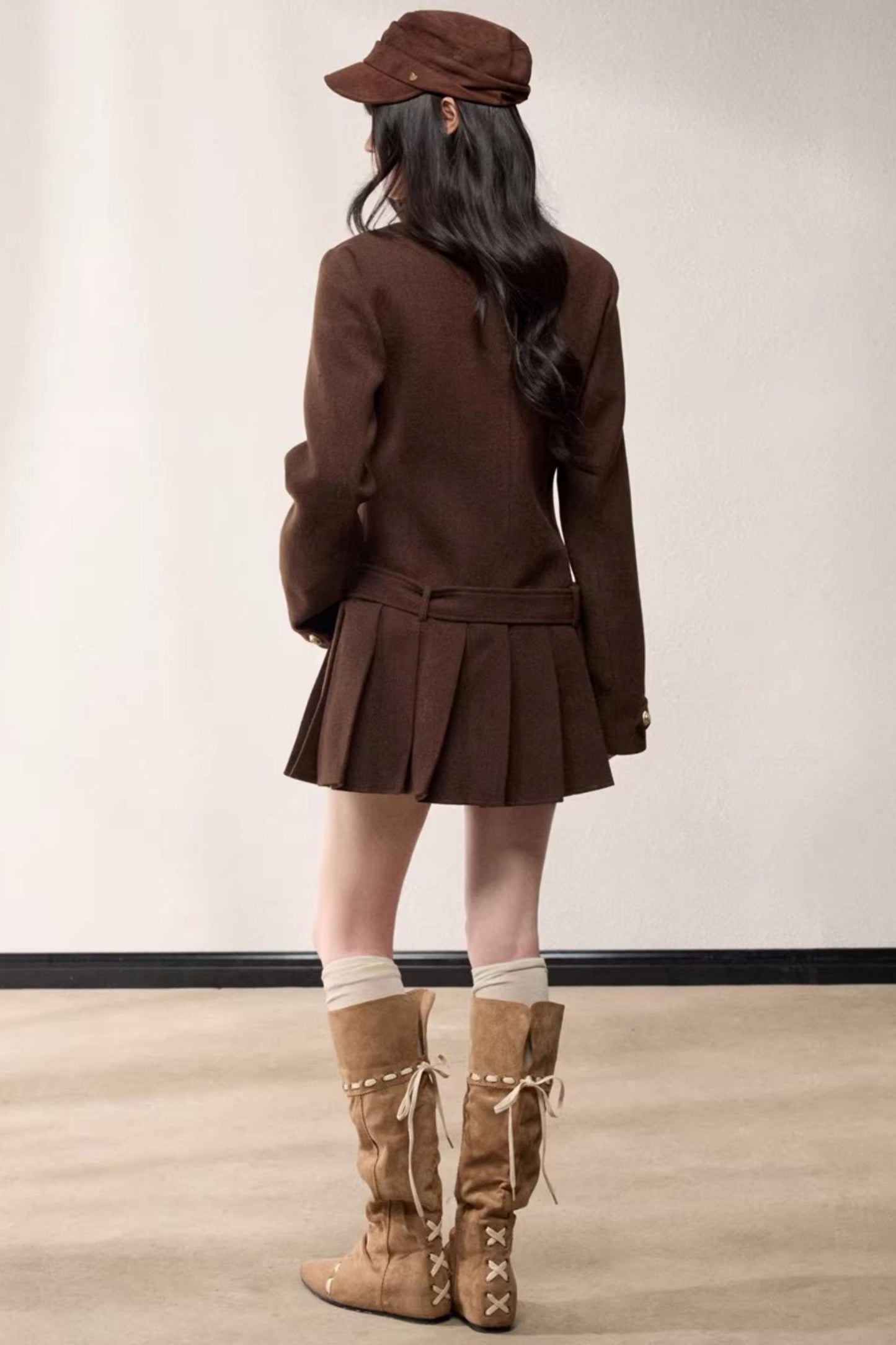 Stand-Up Collar Woolen Coat