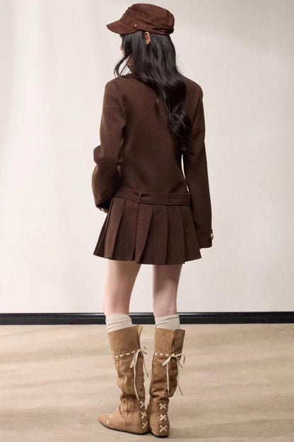 Stand-Up Collar Woolen Coat