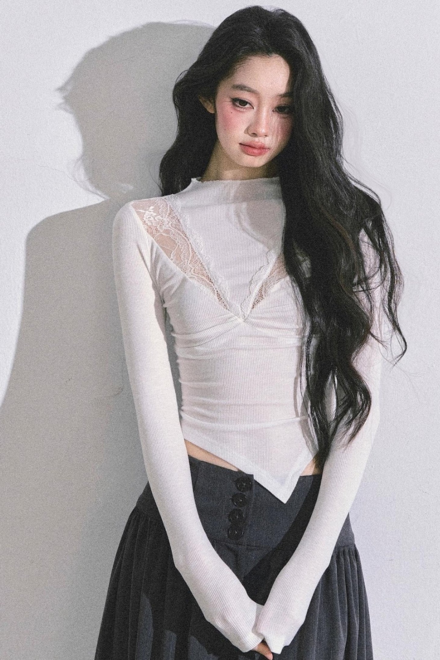 Lace Pure Desire Sexy Knitted T-Shirt