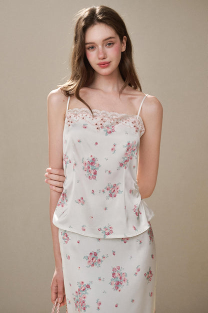 Comfortable Embroidery Top & Skirt Set-Up