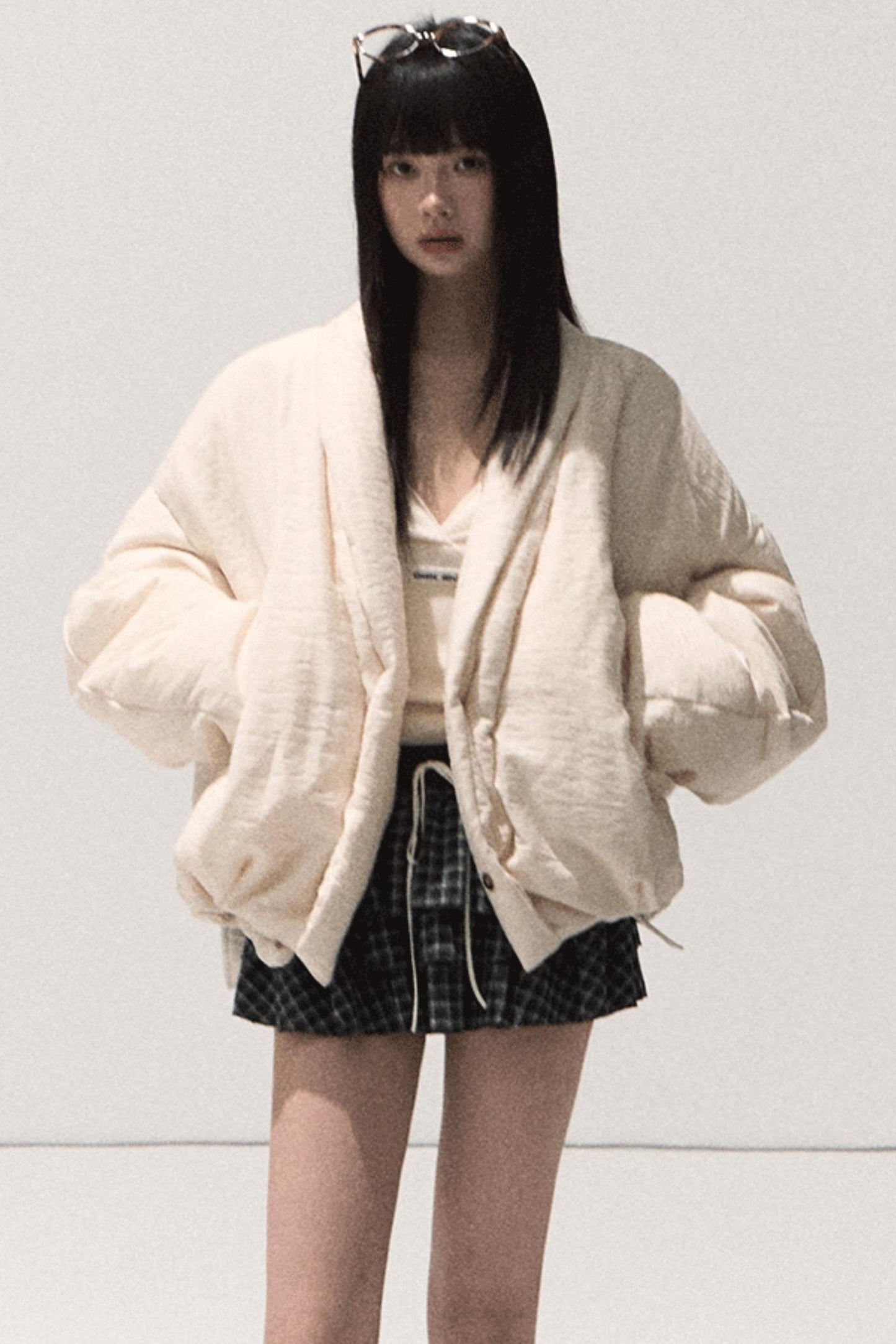 Shrine Plaid Woolen Cake A-Line Skirt