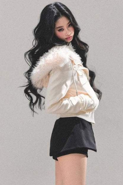 Winter Plush Hooded Coat