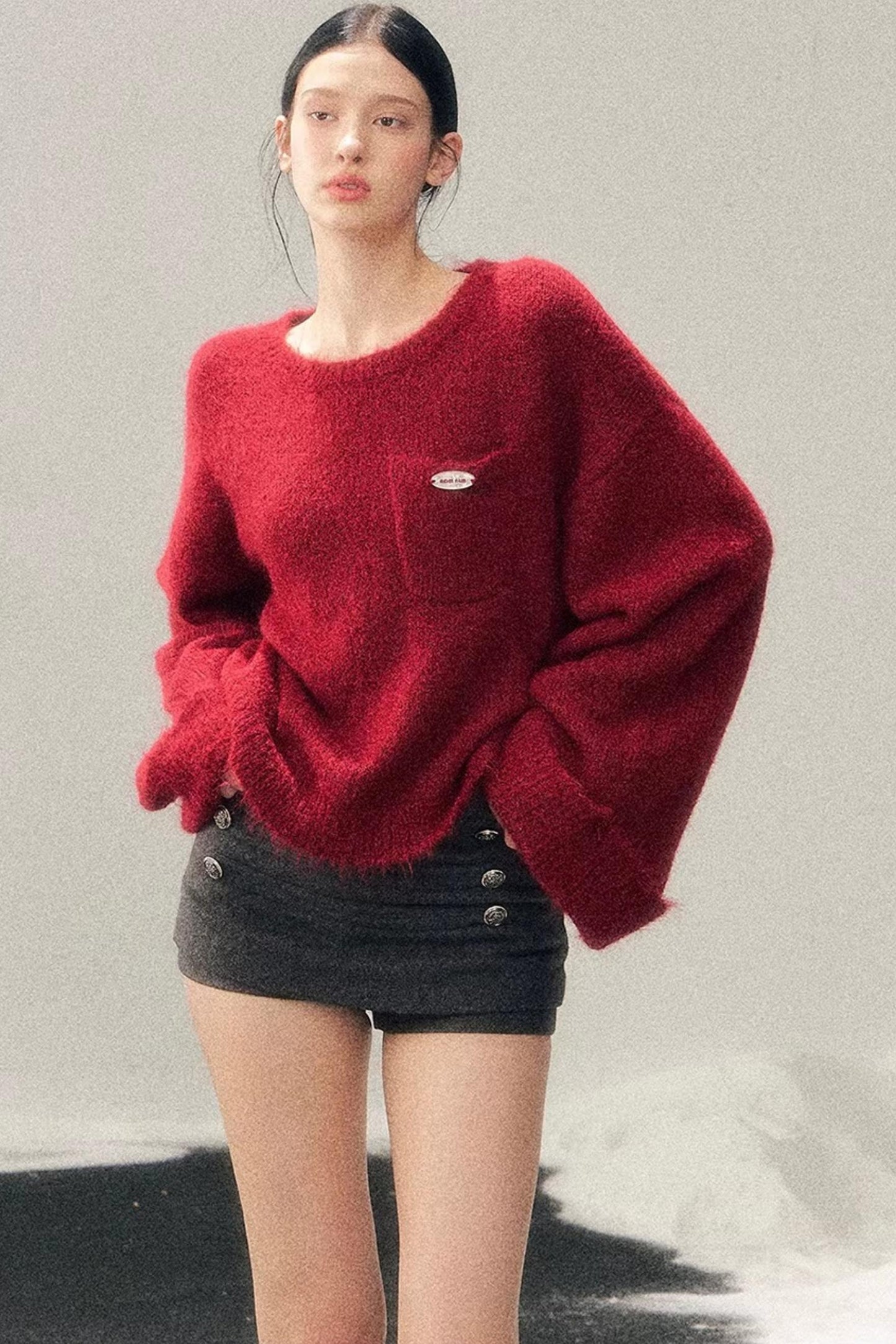 Winter Mohair Red Sweater
