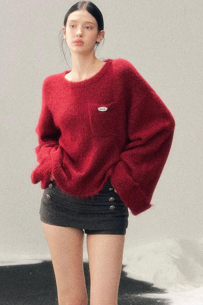 Winter Mohair Red Sweater