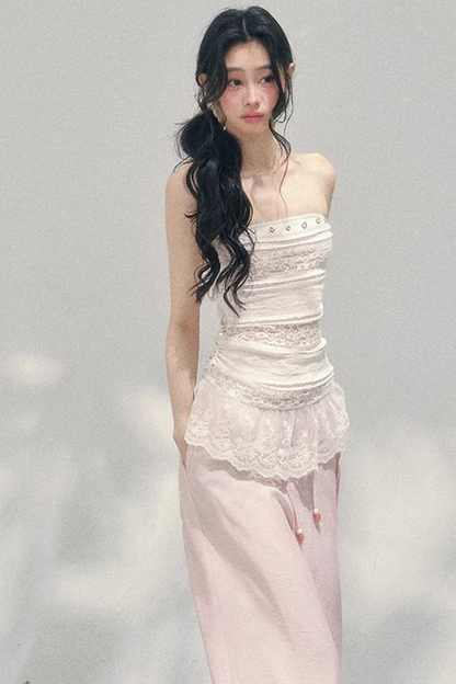 Hazy Muse Lace Tube Top