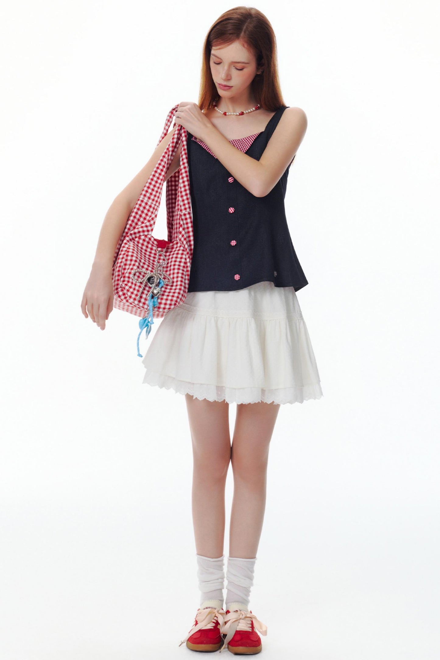 Colorblock Plaid Tank Top