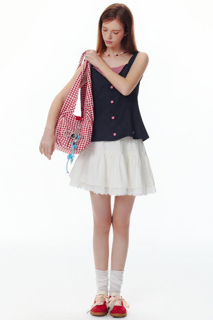 Colorblock Plaid Tank Top