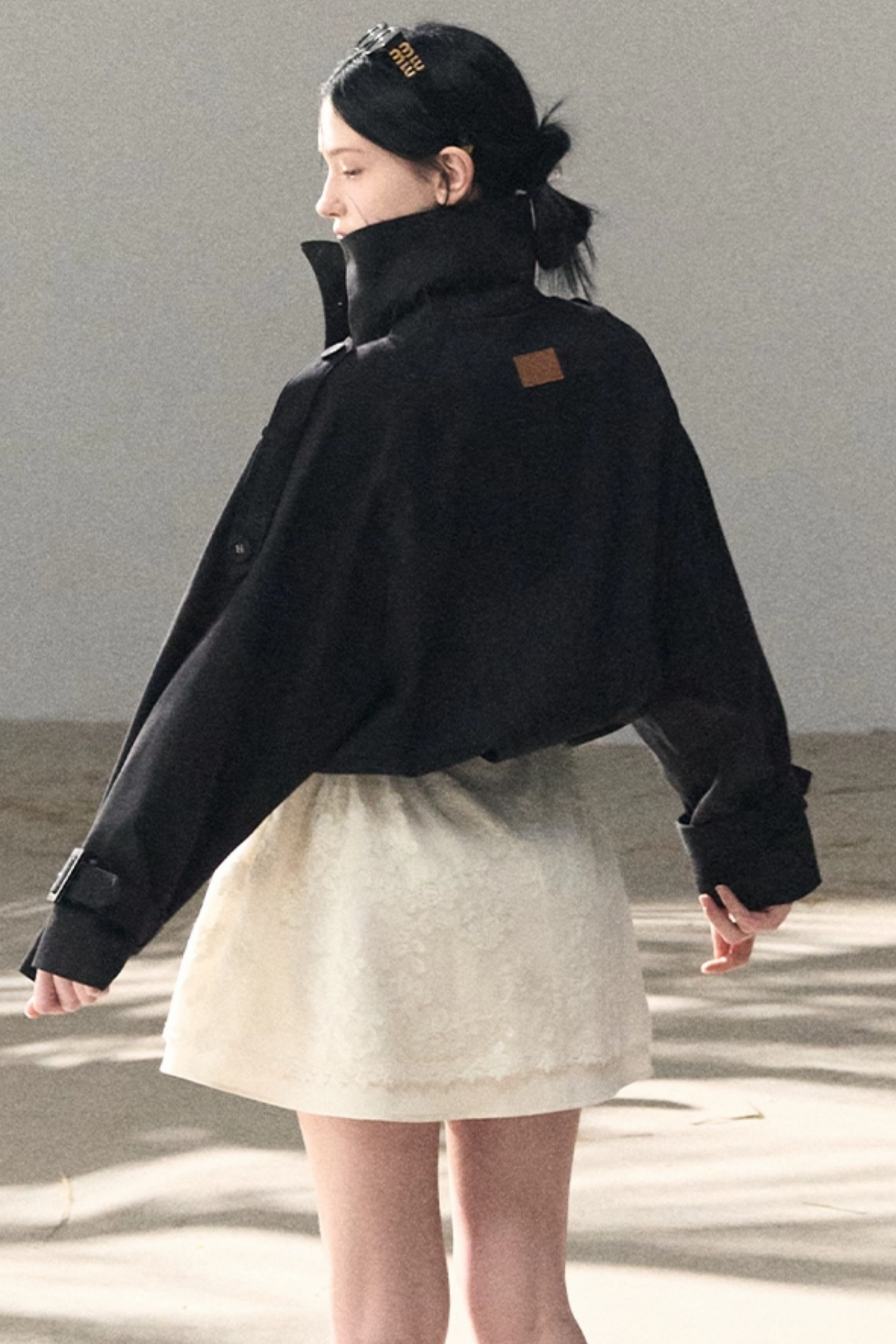 Wool Blend Embossed Floral Dress