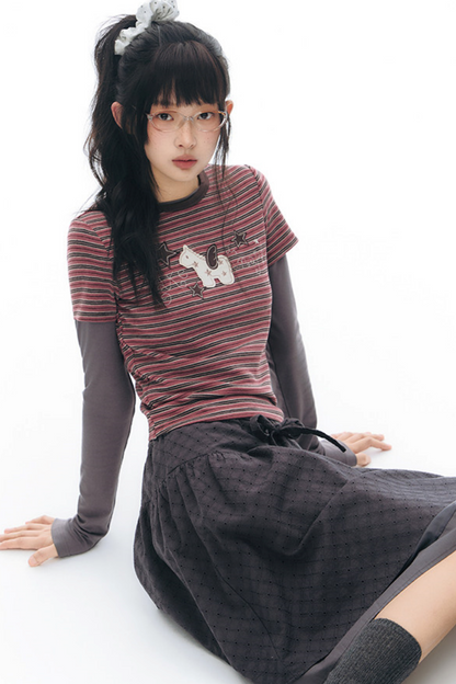 Decorative Button Layered Top