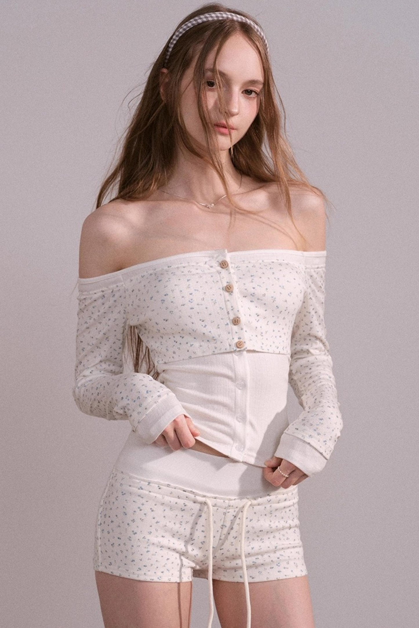 Autumn Floral Knitted Tops Set-Up