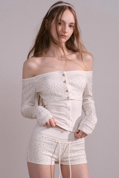 Autumn Floral Knitted Tops Set-Up