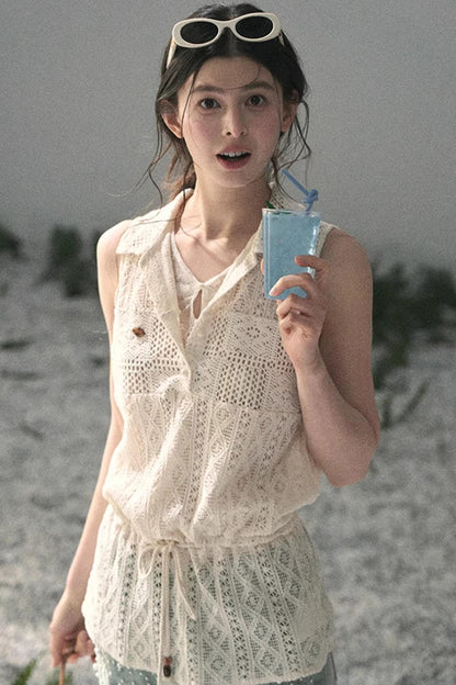 Lace Hollow-Out Summer Top