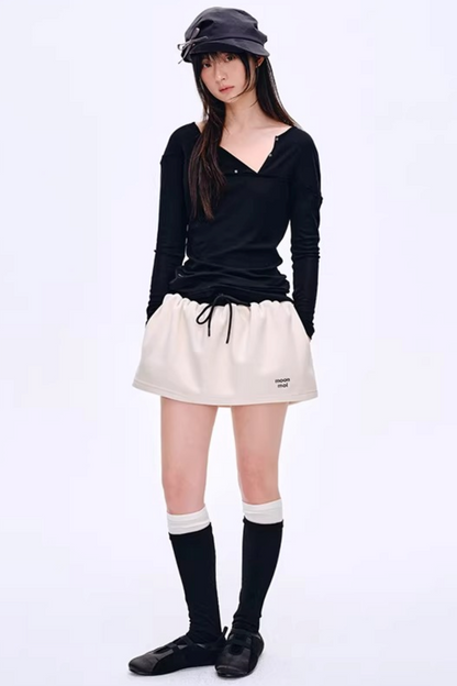High-Gloss Two-Tone Slouch Socks