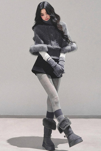 Korean Mohair Turtleneck Sweater