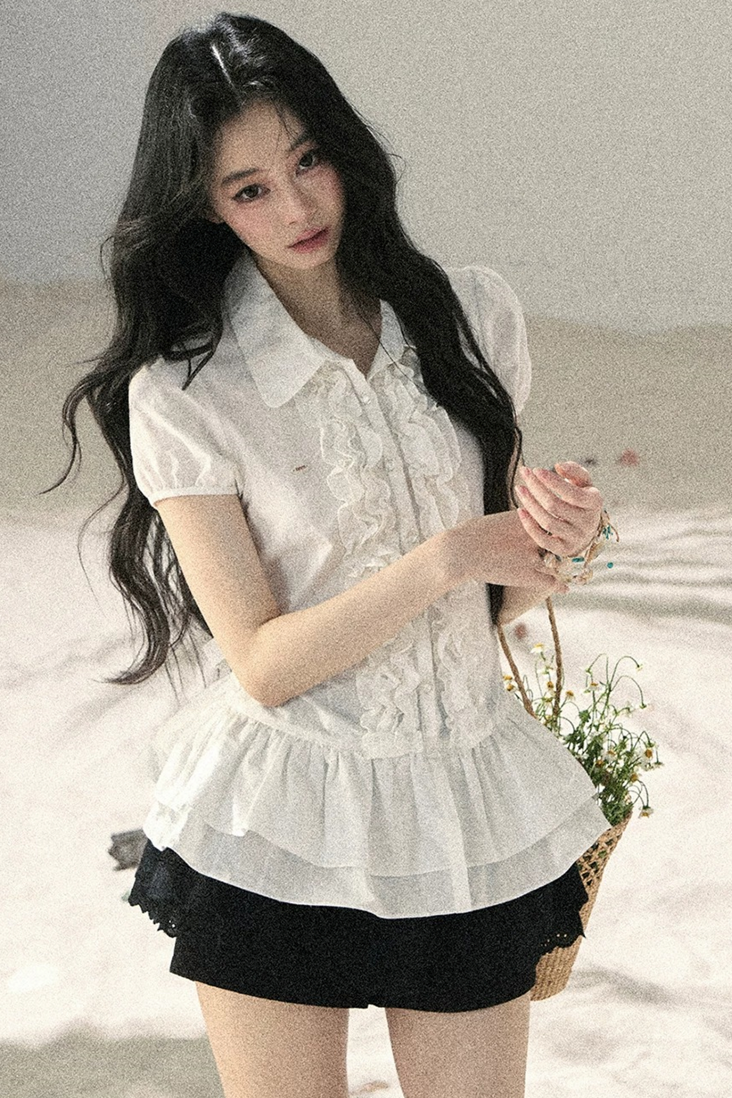 Pure White Ruffled Blouse