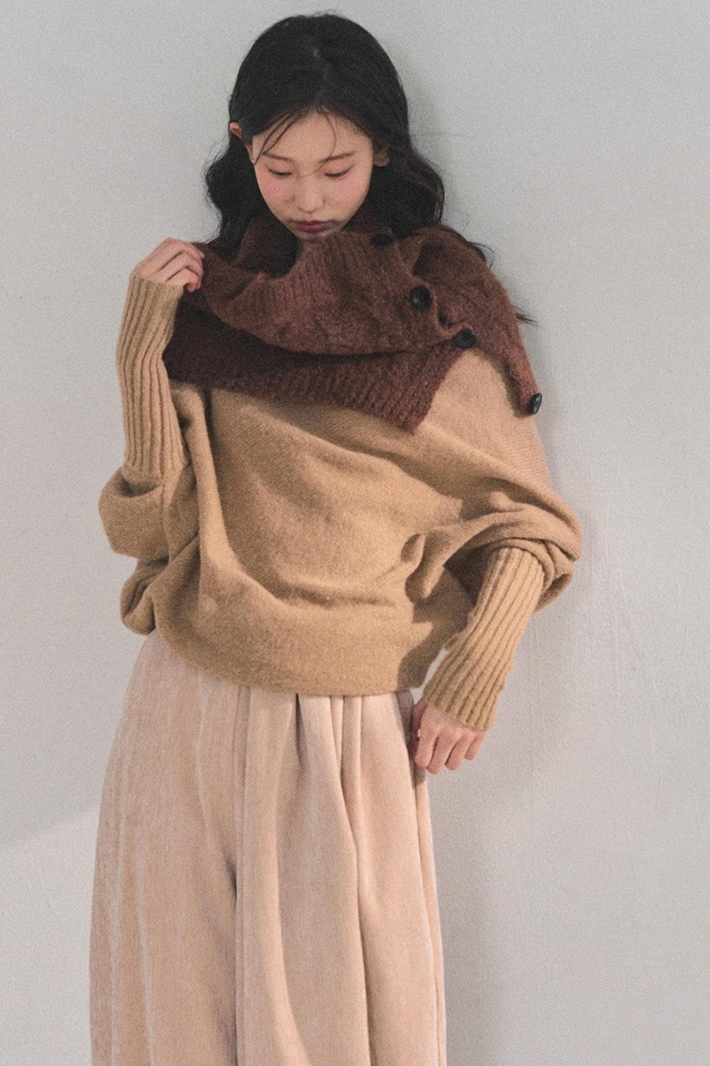 Fleece-Lined Wide-Leg Pants