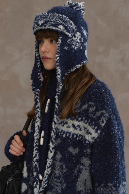 Retro Collegiate Knitted Cardigan