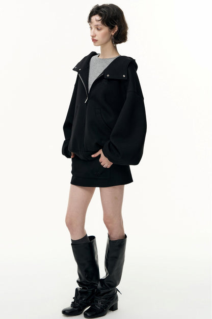 Tea Layer Hooded Cardigan Coat