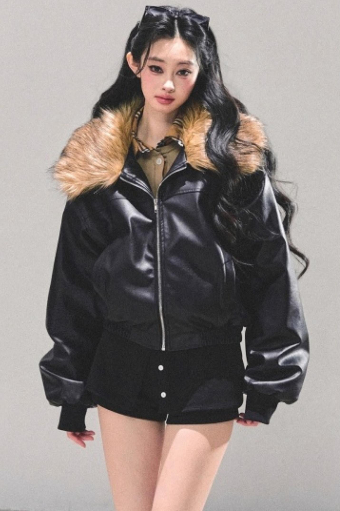 Fake Two Korean Long-Sleeve Knit Top