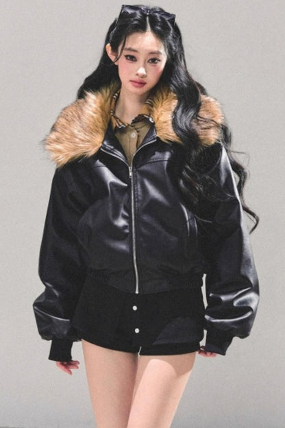 Fake Two Korean Long-Sleeve Knit Top