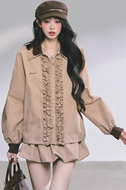 Autumn Two-Piece Jacket Skirt Set-Up